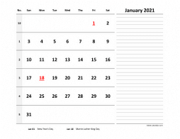 excel calendar 2021 larger print