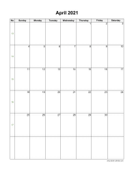 April 2021 Blank Calendar