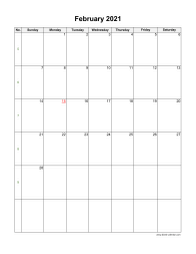 February 2021 Blank Calendar