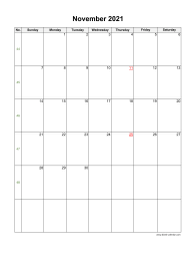 November 2021 Blank Calendar