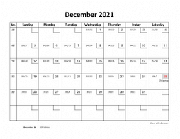 Printable December 2021 Calendar with check boxes (horizontal)