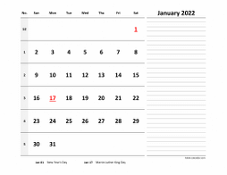 excel calendar 2022 larger print