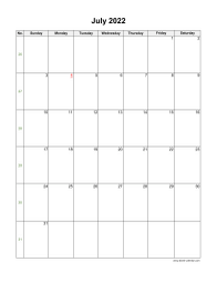 July 2022 Blank Calendar
