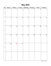 May 2022 Blank Calendar