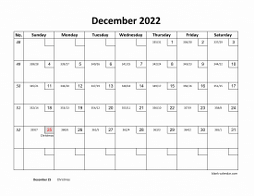Printable December 2022 Calendar with check boxes (horizontal)