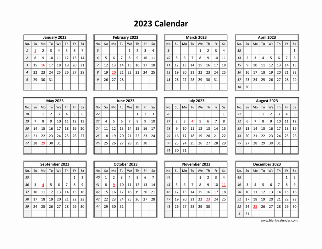 Printable Schedule - 2023
