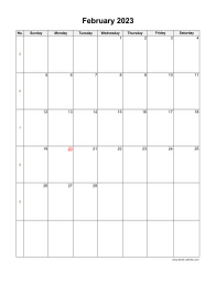 February 2023 Blank Calendar