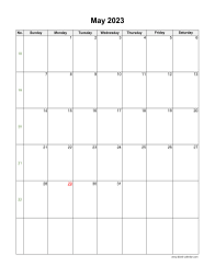 May 2023 Blank Calendar