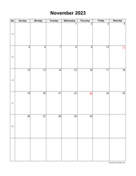 November 2023 Blank Calendar