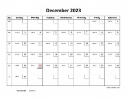 Printable December 2023 Calendar with check boxes (horizontal)