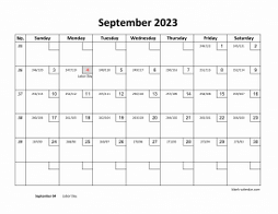 Printable September 2023 Calendar with check boxes (horizontal)