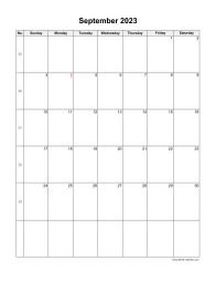 September 2023 Blank Calendar