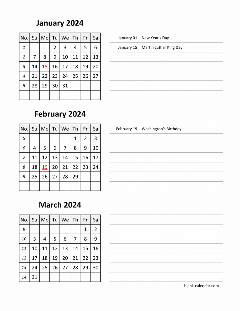 Free Download 2024 Excel Calendar, 3 months in one excel spreadsheet ...