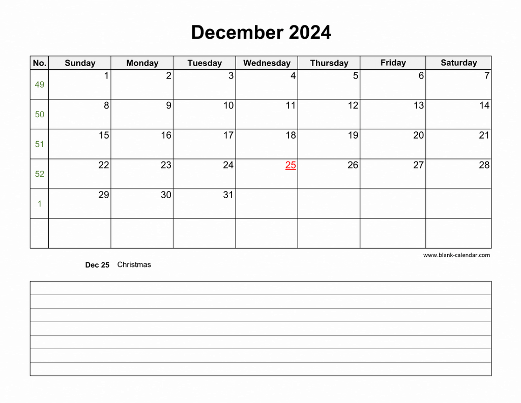 Blank Dec 2024 Calendar Daron Kizzee