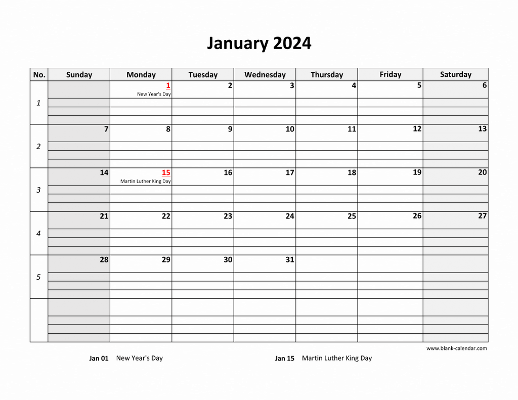 2024 January Calendar With Grid Lines Images Download 2024 Calendar
