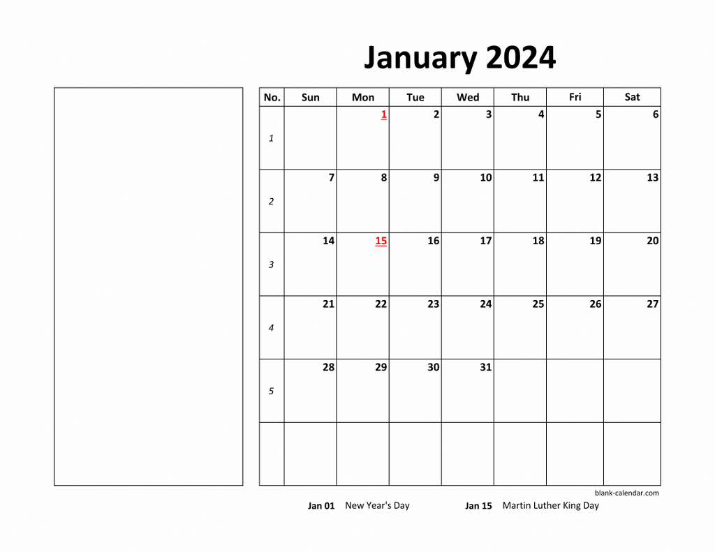 2024 Calendar: Free Printable Calendar With Holidays