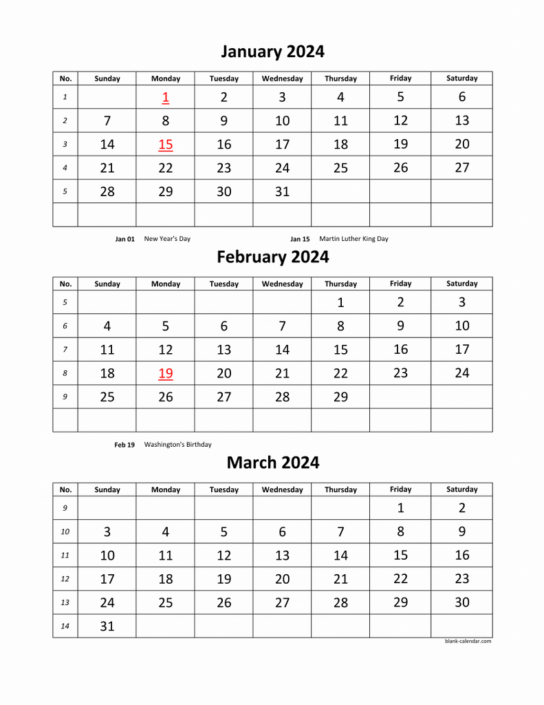 Free Printable 3 Month Calendar 2024 perla griselda