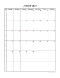 Blank Calendar 2024 (12 pages, vertical)