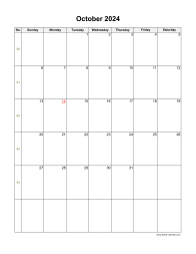 October 2024 Blank Calendar