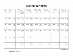 Printable September 2024 Calendar with check boxes (horizontal)