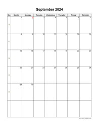 September 2024 Blank Calendar