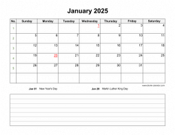 Download Blank Calendar 2025 (12 pages, one month per page, horizontal)