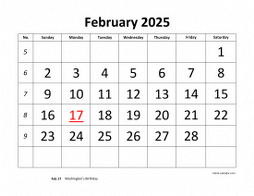 February 2025 Printable Calendars