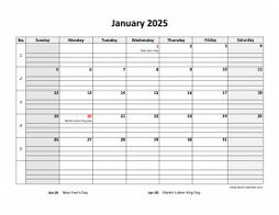 Free Download Printable January 2025 Calendar, large box grid, space ...