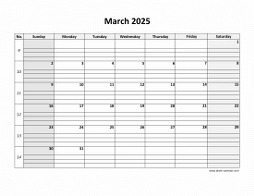 Free Download Printable March 2025 Calendar, large box, holidays listed ...