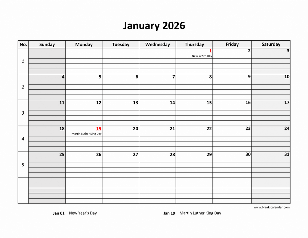 Free Download Printable Calendar 2026 Large Box Grid Space For Notes Free Download Printable Calendar 2026 Large Box Grid Space For Notes