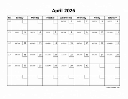 April 2026 Printable Calendars