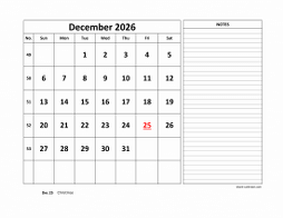 December 2026 Printable Calendars