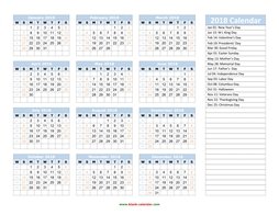 yearly calendar 2018 template 03