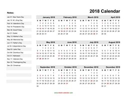 yearly calendar 2018 template 06
