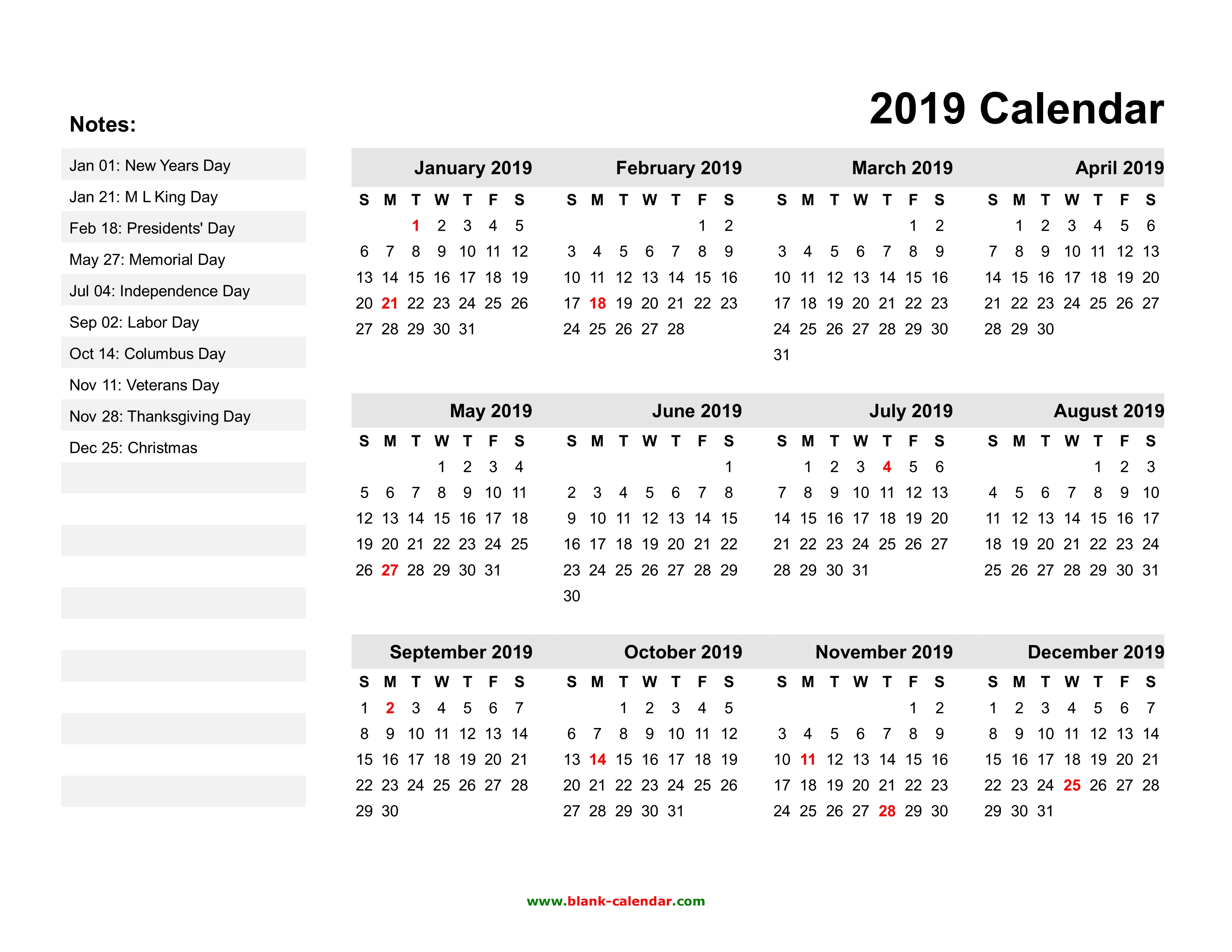 25-best-yearly-calendar-2019-free-design