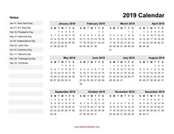 yearly calendar 2019 template 06