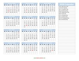 yearly calendar 2020 template 03